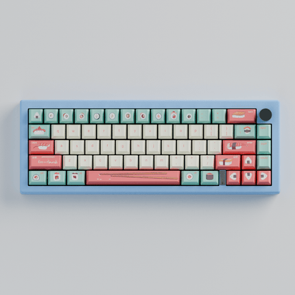 Fizz and Flourish Sushi Friends 65% RGB Mechanical Keyboard + Keycaps (Collabs)