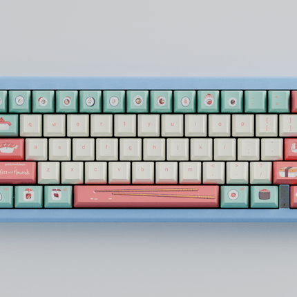 Fizz and Flourish Sushi Friends 65% RGB Mechanical Keyboard + Keycaps (Collabs)