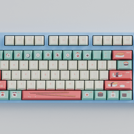 Fizz and Flourish Sushi Friends 80% RGB Mechanical Keyboard + Keycaps(Collabs)