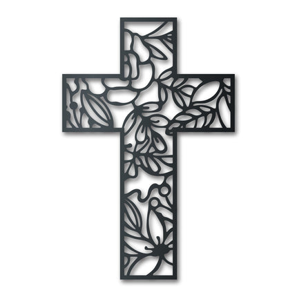 Metal Floral Cross Wall Art - 14 Color Options