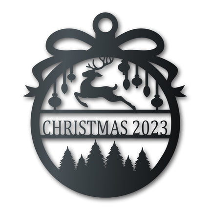 2023 LIMITED EDITION Custom Metal Flying Reindeer Christmas Ornament | Indoor Outdoor | Up to 36" | Over 20 Color Options
