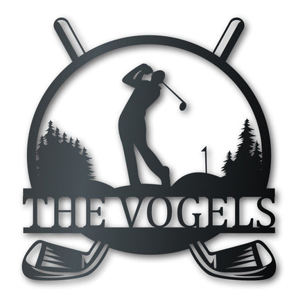 Custom Metal Golfing Monogram Wall Art - Custom Metal Sports Sign - 14 Color Options