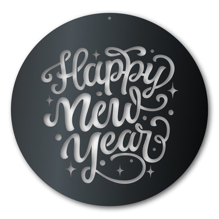 Metal Happy New Year Wall Art - Metal Sign - 14 Color Options