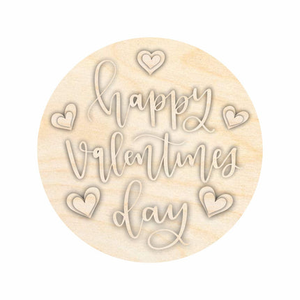 Unfinished Wood Happy Valentine's Day Door Sign Kit | Wood Craft Cutouts | 1/4" Thick |