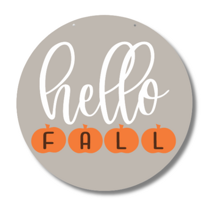 Unfinished Wood Hello Fall Etched Door Sign Kit | Wood Craft Cutouts | 1/4" Thick |