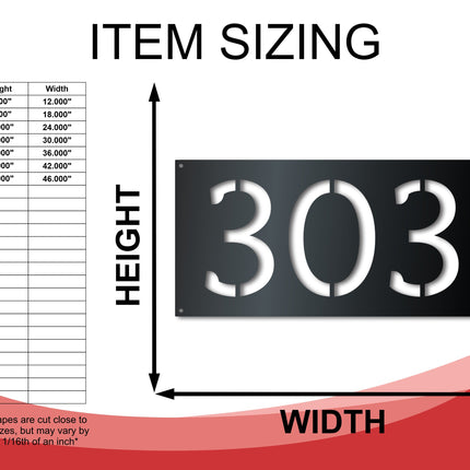 Custom Metal House Number Stencil Wall Art - Custom House Numbers Vertical Horizontal - 14 Color Options