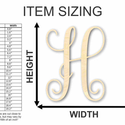 Unfinished Individual Wood Monogram Personalized - Weddings - Nursery - Wall Hang - up to 46" High DIY