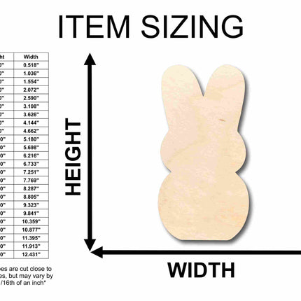 Unfinished Wood Easter Bunny Marshmallow Cutout - Craft- up to 46" DIY