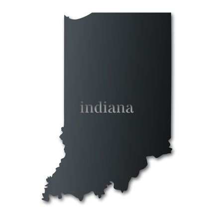 Metal Indiana Wall Art - Custom Metal US State Sign - 14 Color Options
