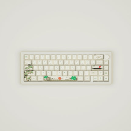 Japanese Crane Design Keycaps and Mechanical Keyboard