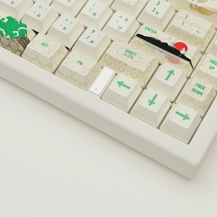 Japanese Crane Design Keycaps and Mechanical Keyboard
