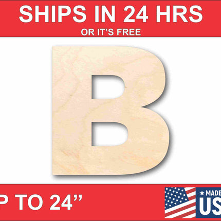 Unfinished Wood Block Letter B - Craft - up to 46" DIY