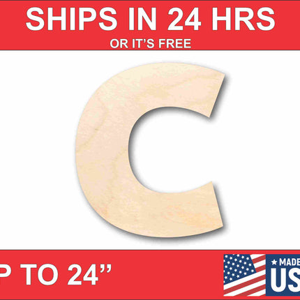 Unfinished Wood Block Letter C - Craft - up to 46" DIY