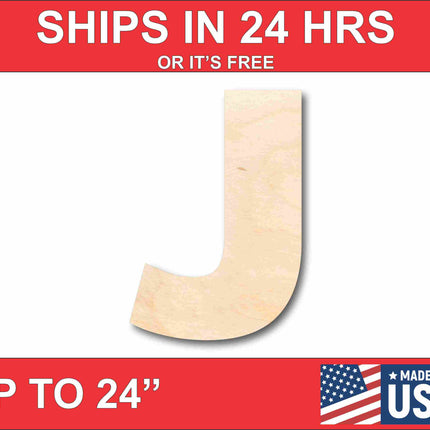 Unfinished Wood Block Letter J - Craft - up to 46" DIY