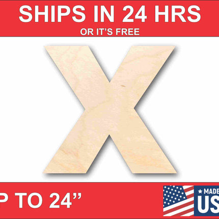 Unfinished Wood Block Letter X - Craft - up to 46" DIY