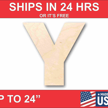 Unfinished Wood Block Letter Y - Craft - up to 46" DIY