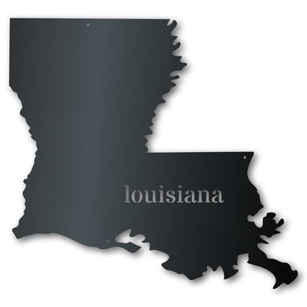 Metal Louisiana Wall Art - Custom Metal US State Sign - 14 Color Options