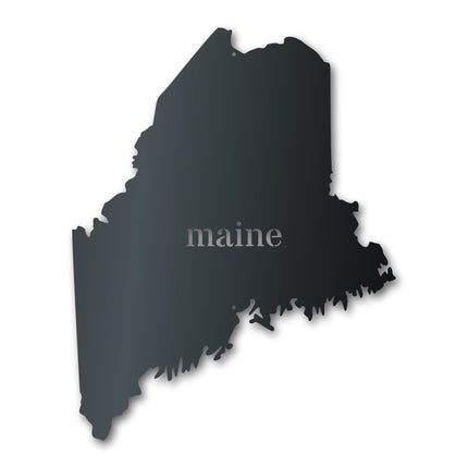 Metal Maine Wall Art - Custom Metal US State Sign - 14 Color Options