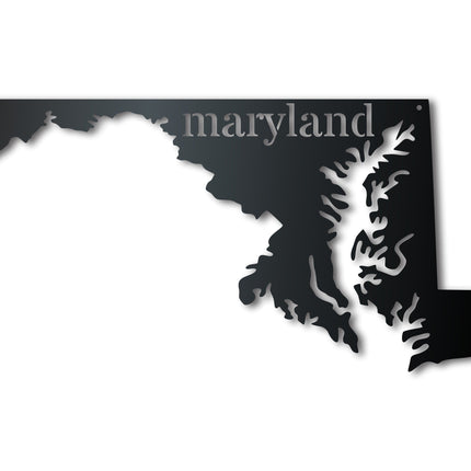 Metal Maryland Wall Art - Custom Metal US State Sign - 14 Color Options