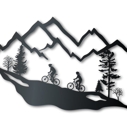 Custom Metal Mountain Biking Wall Art - Metal Sports Sign - 14 Color Options