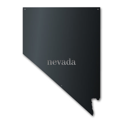 Metal Nevada Wall Art - Custom Metal US State Sign - 14 Color Options