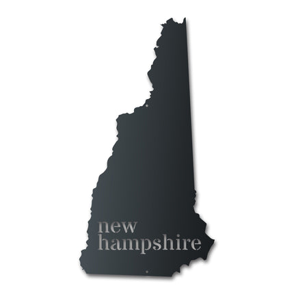 Metal New Hampshire Wall Art - Custom Metal US State Sign - 14 Color Options