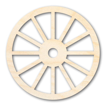 Unfinished Wood Wagon Wheel Shape | Rustic Farmhouse | DIY Craft Cutout | Up to 24"