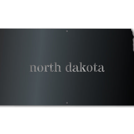 Metal North Dakota Wall Art - Custom Metal US State Sign - 14 Color Options