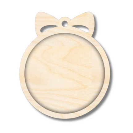Unfinished Wood Layered Frame Christmas Ornaments | 7 Options | 2 Piece | 5" - 6" Tall | 1/8" Wood | Wood Craft DIY