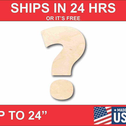 Unfinished Wood Block Symbol Question Mark - Craft - up to 46" DIY
