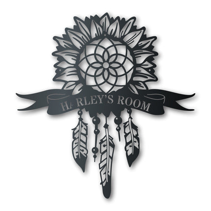 Custom Metal Sunflower Dreamcatcher Wall Art