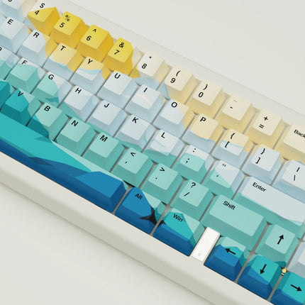 Sunset Design Keycaps and Mechanical Keyboard
