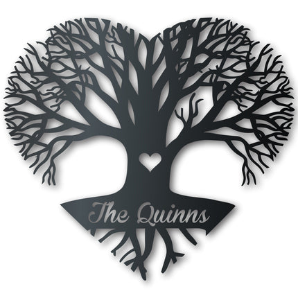 Metal Custom Tree of Love Wall Art - Custom Metal Sign - 14 Color Options