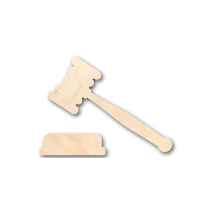 Unfinished Wood Gavel Shape - Law - Courthouse - (2 Piece) Craft - up to 46" DIY
