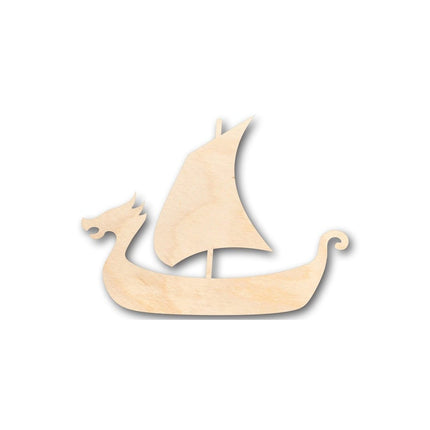 Unfinished Wood Viking Ship Shape - Sailing - History - Craft - up to 46" DIY