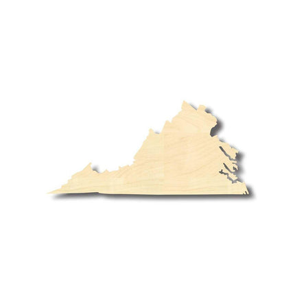 Unfinished Wood Virginia Shape - State - Craft - up to 46" DIY