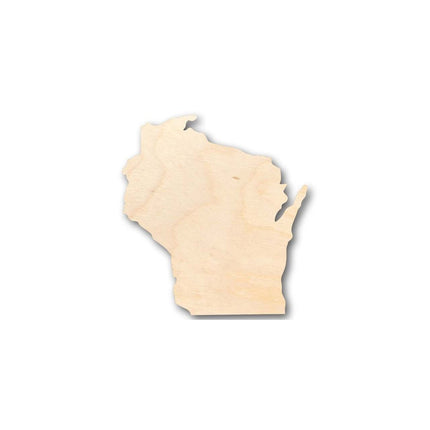 Unfinished Wood Wisconsin Shape - State - Craft - up to 46" DIY