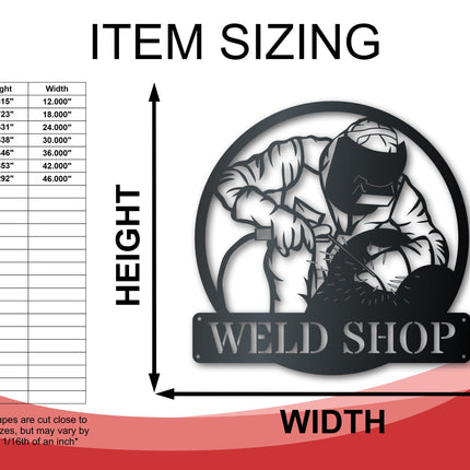 Metal Welder Wall Art - Custom Metal Sign - 14 Color Options